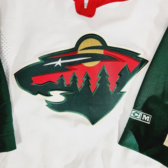 CCM Minnesota Wild Hockey Jersey Adult Sz S Patches Green Red White Vtg Official - Picture 6 of 13